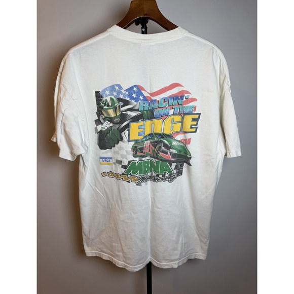 Vintage NASCAR Visa Racing On The Edge T Shirt Size XL White
